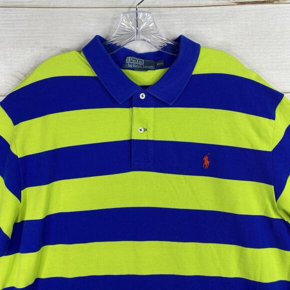Polo Ralph Lauren Classic Fit Polo Mens XXL Colorful Striped Color Block Preppy - Picture 2 of 9